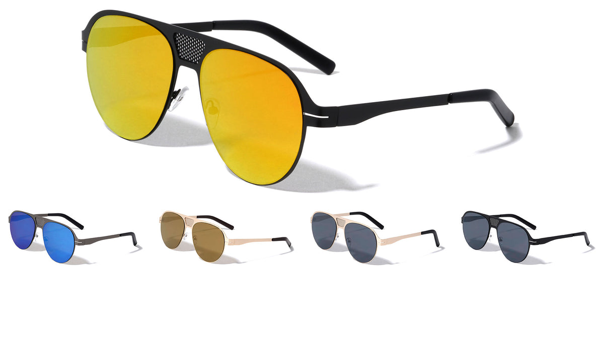Thin Aviators Front Grille Fashion Sunglasses Wholesale