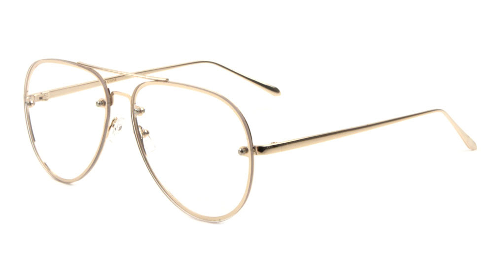 Aviators Rimless Clear Lens Wholesale Bulk Glasses