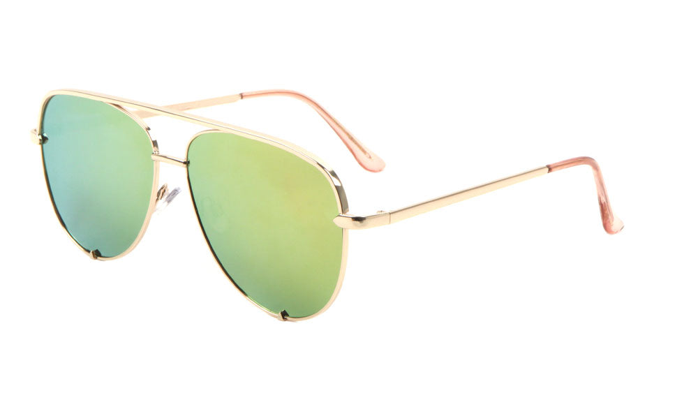 Aviators Color Mirror Pointed Temples Fashion Sunglasses Wholesale