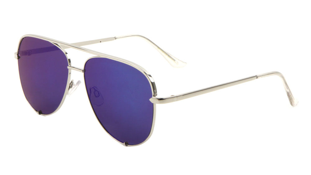 Aviators Color Mirror Pointed Temples Fashion Sunglasses Wholesale