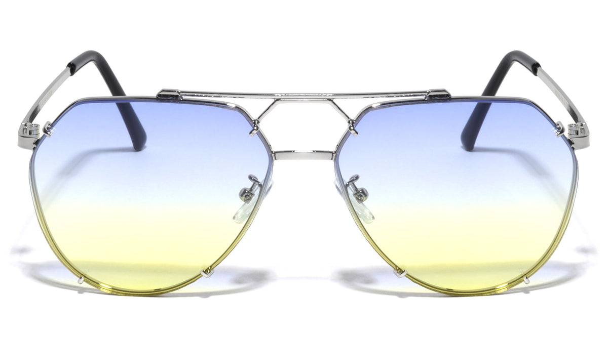 Aviators Oceanic Color Lens Fashion Top Brow Bar Sunglasses Wholesale