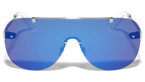 Rimless Solid One Piece Color Mirror Lens Bulk Sunglasses