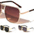 Squared Aviators Front Grille Fashion Wholesale Sunglasses