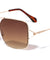 Squared Rimless Aviators Wholesale Sunglasses