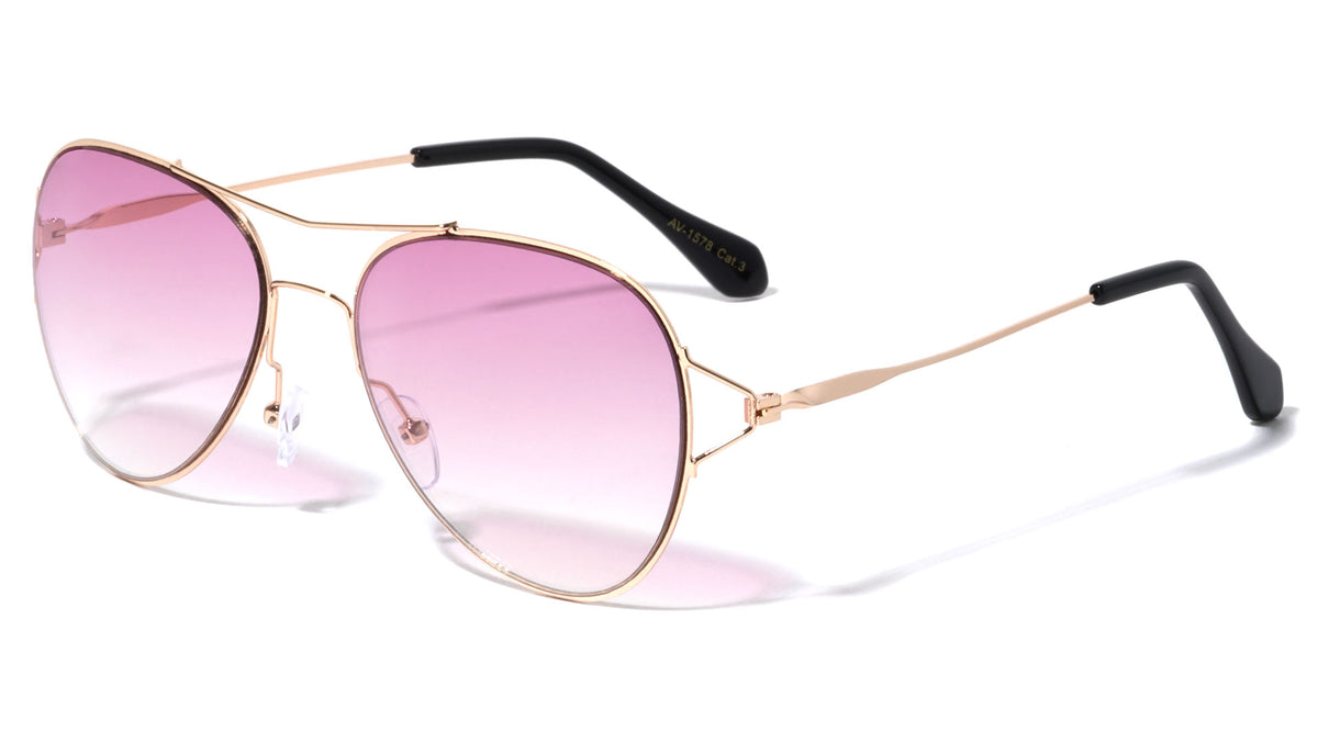 Rimless Aviators Fashion Wholesale Sunglasses