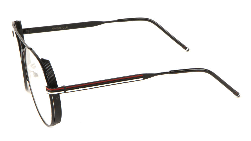 Aviators Thick Side Shield Clear Lens Wholesale Bulk Glasses
