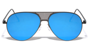 Front Grille Color Mirror Aviators Wholesale Sunglasses