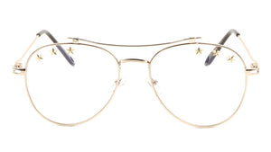 Star Studded Clear Lens Aviators Wholesale Glasses
