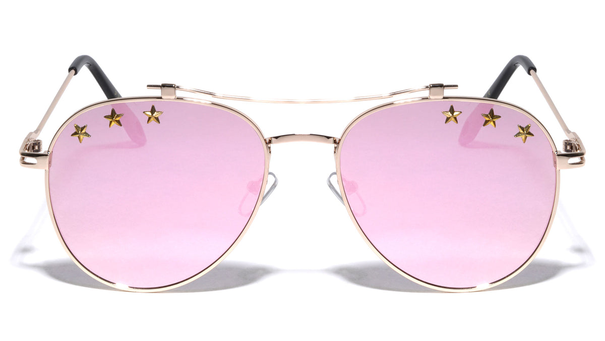 Star Studded Aviators Fashion Wholesale Sunglasses