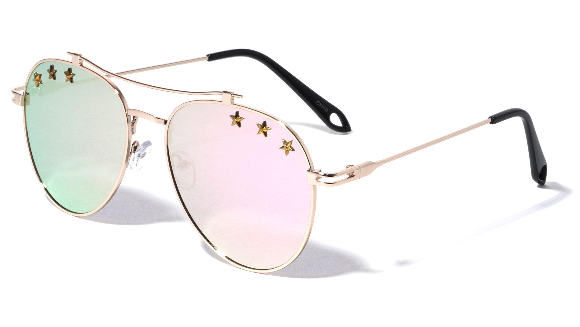 Star Studded Clear Lens Aviators Wholesale Glasses