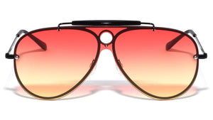 Top Bar Rimless Solid One Piece Oceanic Color Lens Wholesale Sunglasses