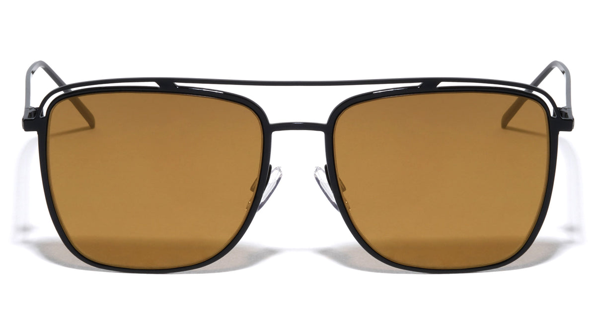 Squared Aviators Curved Brow Bar Fashion Wholesale Sunglasses