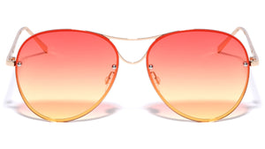 Rimless Oceanic Color Aviators Wholesale Bulk Sunglasses