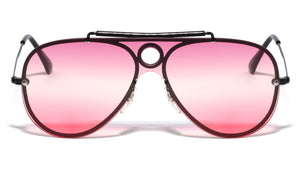 Triple Oceanic Color Solid One Piece Lens Top Bar Aviators Wholesale Sunglasses