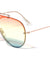 Triple Oceanic Color Solid One Piece Lens Top Bar Aviators Wholesale Sunglasses