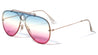 Triple Oceanic Color Solid One Piece Lens Top Bar Aviators Wholesale Sunglasses