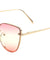 Rimless Triple Oceanic Color Cat Eye Bulk Sunglasses