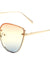 Rimless Triple Oceanic Color Cat Eye Bulk Sunglasses