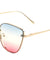 Rimless Triple Oceanic Color Cat Eye Bulk Sunglasses