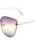 Rimless Triple Oceanic Color Cat Eye Bulk Sunglasses