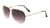 Rimless Color Mirror Metal Accent Aviators Wholesale Sunglasses