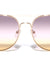 Gold Pink Triple Oceanic Color Lens Curved Brow Aviators Wholesale Sunglasses