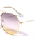 Gold Pink Triple Oceanic Color Lens Curved Brow Aviators Wholesale Sunglasses