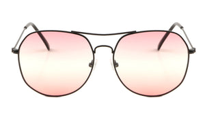 Triple Oceanic Color Lens Curved Brow Aviators Wholesale Sunglasses