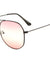 Triple Oceanic Color Lens Curved Brow Aviators Wholesale Sunglasses