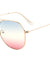 Triple Oceanic Color Lens Curved Brow Aviators Wholesale Sunglasses