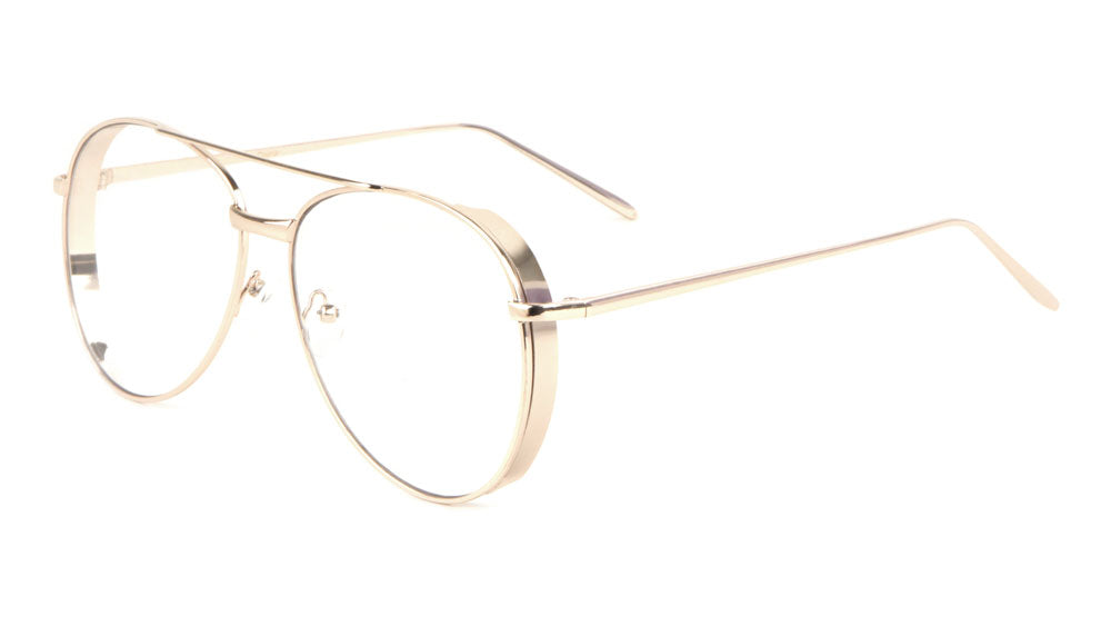 Side Shield Clear Lens Aviators Wholesale Bulk Glasses
