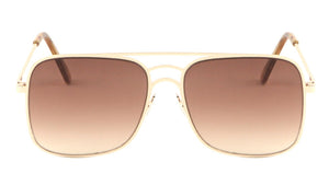 Squared Aviators Double Nose Bridge Fashion Wholesale Sunglasses