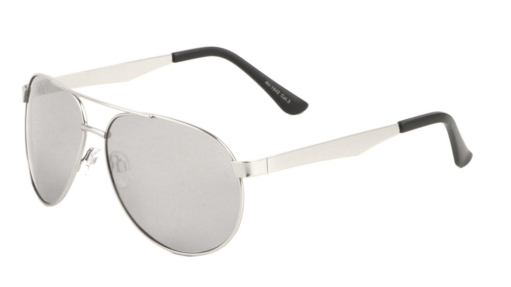 Flat Fin Temple Aviators Sunglasses Wholesale