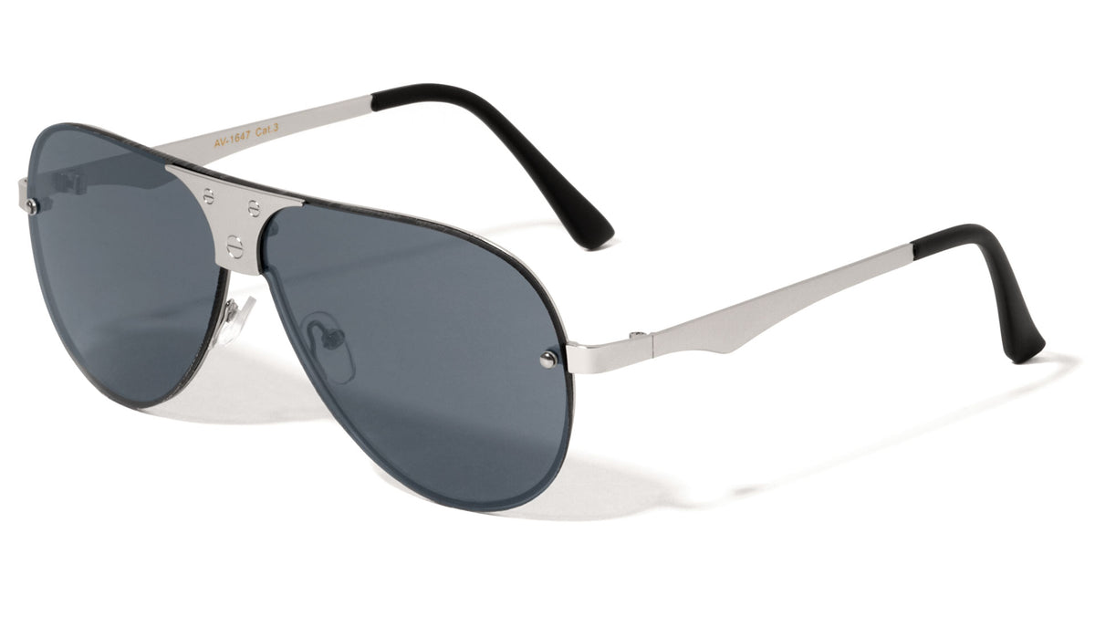 Rimless Shield Aviators Sunglasses Wholesale