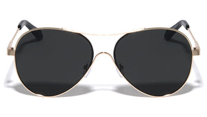 Gold Black Loop Frame Aviators Wholesale Sunglasses