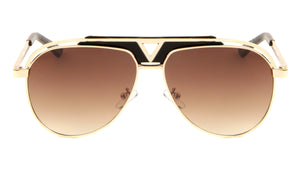 Deco Plate Top Bar Aviators Wholesale Sunglasses
