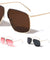 Accented Color Brow Butterfly Aviators Wholesale Sunglasses