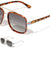 Stripe Temple Squared Aviators Wholesale Sunglasses