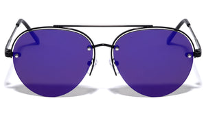 Rimless Tear Shape Aviators Wholesale Sunglasses