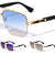 Semi Rimless Art Deco Square Aviators Wholesale Sunglasses