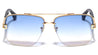 Semi Rimless Art Deco Square Aviators Wholesale Sunglasses