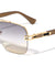 Semi Rimless Art Deco Square Aviators Wholesale Sunglasses