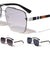Diamond Edge Cut Lens Color Bars Temple Squared Aviators Wholesale Sunglasses