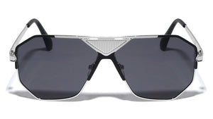 Frontal Grille Geometric Aviators Wholesale Sunglasses