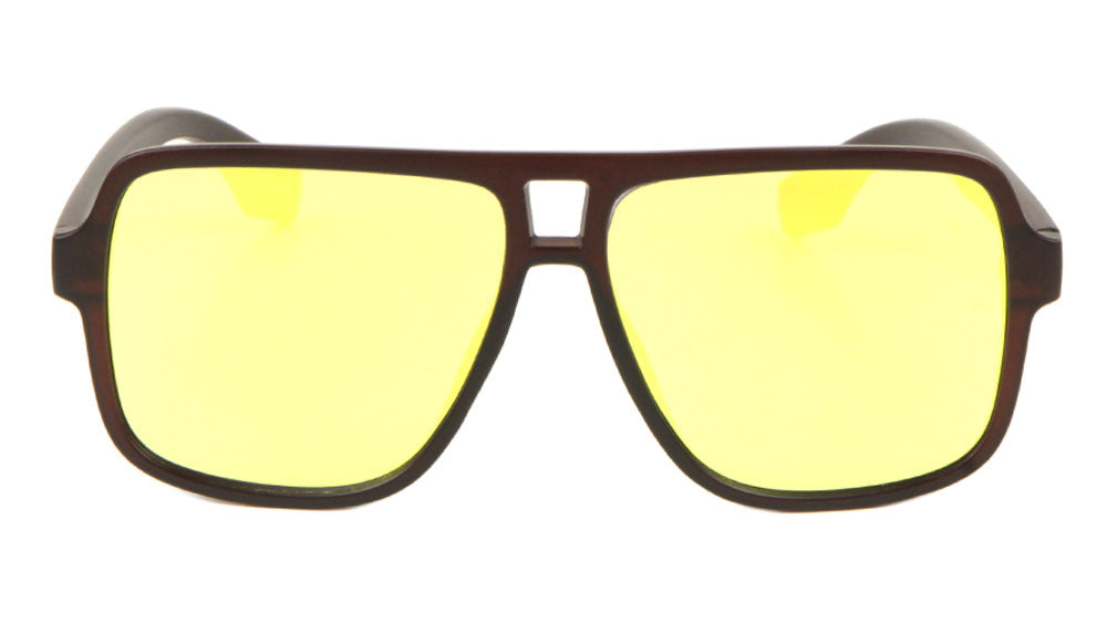 Aviator Color Accent Plastic Sunglasses