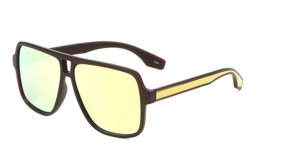 Aviator Color Accent Plastic Sunglasses