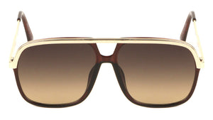 Solid Browline Fashion Aviators Sunglasses Wholesale
