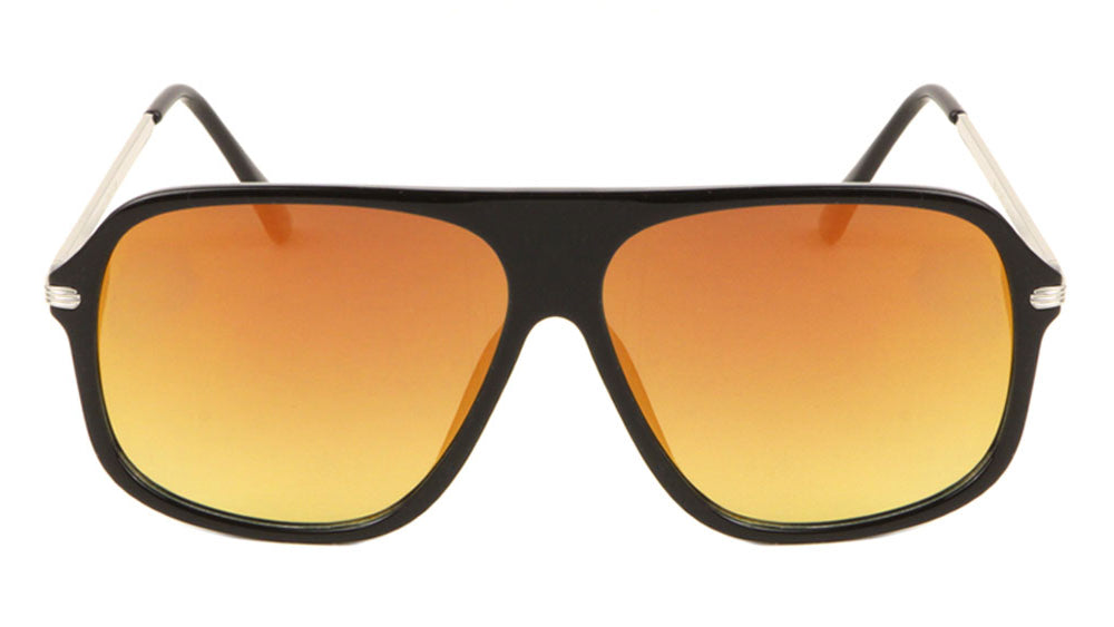 Solid Plate Aviators Color Mirror Wholesale Sunglasses