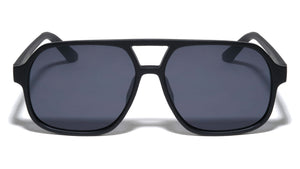 Temple Accent Flat Top Square Aviators Wholesale Sunglasses