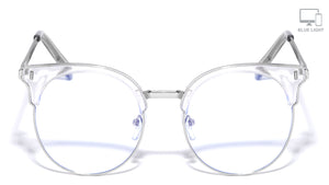 Blue Light Blocking Silver Retro Cat Eye Wholesale Eyewear